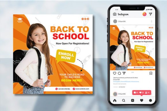 Back to School Admission Flyer Template
