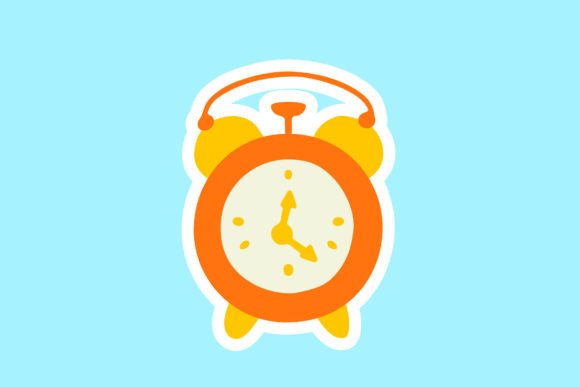 Back to School Alarm Clock Sticker Icon