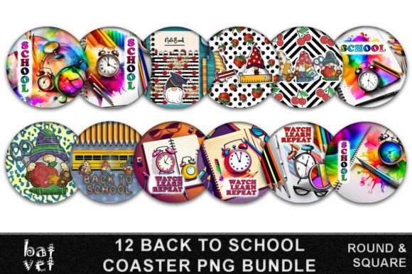Back to School Coaster PNG Bundle Design: A Versatile Digital Asset for Educators, Makers, and Small Businesses