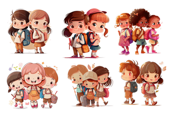 Happy Kids, Back to School Clipart