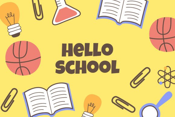Yellow Background Back to School Lamp